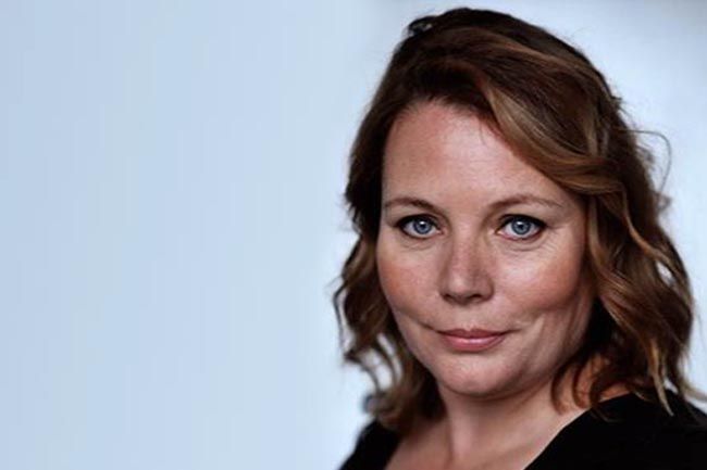 The image is a close-up of Joanna Scanlan, actress and writer